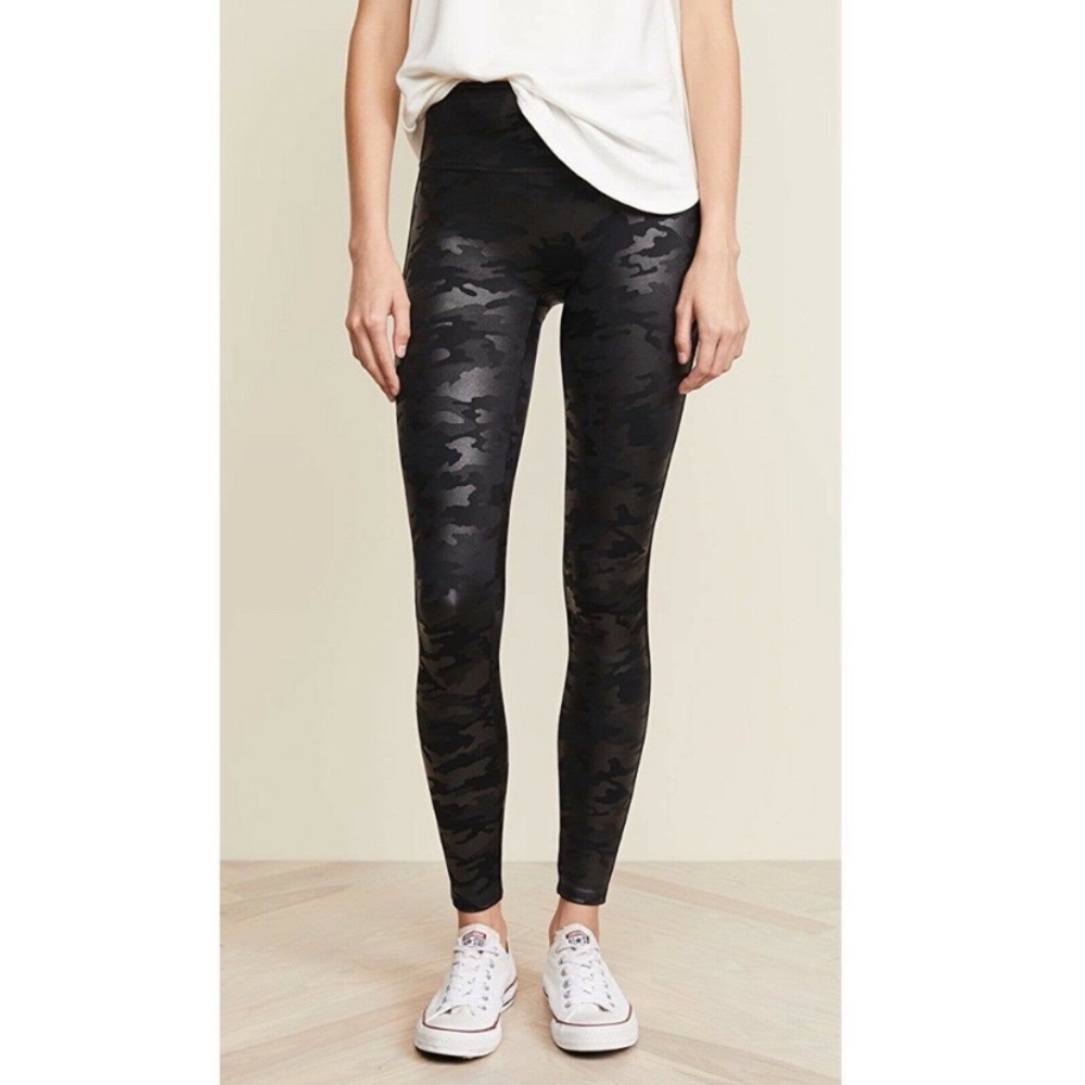 Spanx Faux Leather Camouflage leggings